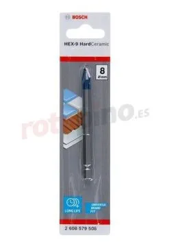 Broca Para Cerámica 8x90mm Bosch HEX-9 HardCeramic » Rotopino.es