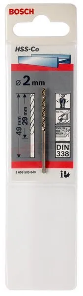 Brocas Metálicas HSS-Co, DIN 338 Bosch 2608585870 » Rotopino.es