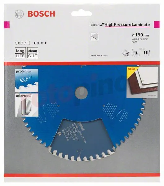 Disco De Sierra Circular 190x30mm T56 Bosch Expert For High Pressure Laminate » Rotopino.es 4 Disco De Sierra Circular 190x30mm T56 Bosch Expert For High Pressure Laminate » Rotopino.es - Imagen 2