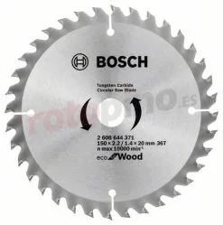 Disco De Sierra ECO Optiline Wood 150x20mm T36 Bosch » Rotopino.es
