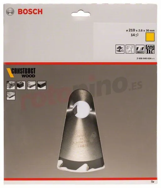 Hoja De Sierra Circular Construct Wood 210x30mm T14 Bosch » Rotopino.es 4 Hoja De Sierra Circular Construct Wood 210x30mm T14 Bosch » Rotopino.es - Imagen 2