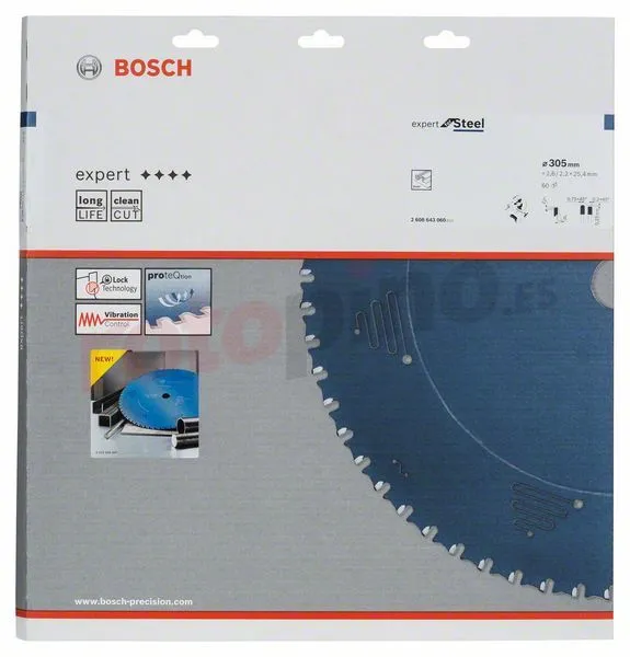 Hoja De Sierra Circular Expert For Steel 305x25,4mm T60 Bosch » Rotopino.es 4 Hoja De Sierra Circular Expert For Steel 305x25,4mm T60 Bosch » Rotopino.es - Imagen 2