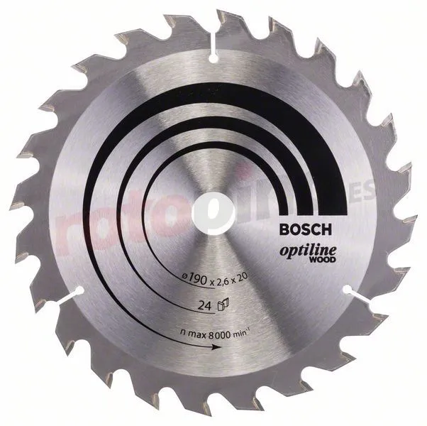 Hoja De Sierra Circular Optiline Wood 190x20/16mm T24 Bosch » Rotopino.es 3 Hoja De Sierra Circular Optiline Wood 190x20/16mm T24 Bosch » Rotopino.es
