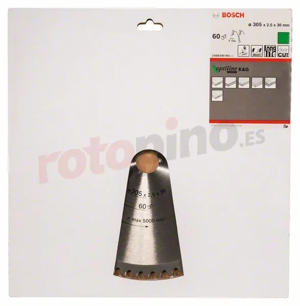 Hoja De Sierra Circular Optiline Wood 305x30mm T60 Bosch 2608640441 » Rotopino.es 4 Hoja De Sierra Circular Optiline Wood 305x30mm T60 Bosch 2608640441 » Rotopino.es - Imagen 2