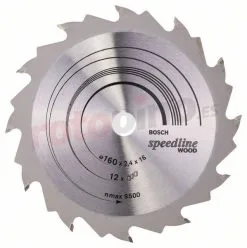 Hoja De Sierra Circular Speedline Wood 160x16mm T12 Bosch » Rotopino.es