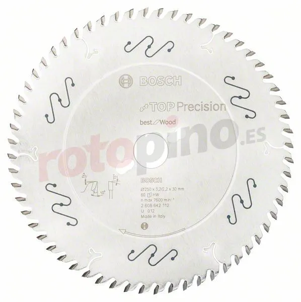 Hoja De Sierra Circular Top Precision Best For Wood 250x30mm T60 Bosch » Rotopino.es 3 Hoja De Sierra Circular Top Precision Best For Wood 250x30mm T60 Bosch » Rotopino.es