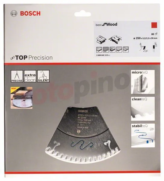 Hoja De Sierra Circular Top Precision Best For Wood 250x30mm T80 Bosch » Rotopino.es 4 Hoja De Sierra Circular Top Precision Best For Wood 250x30mm T80 Bosch » Rotopino.es - Imagen 2