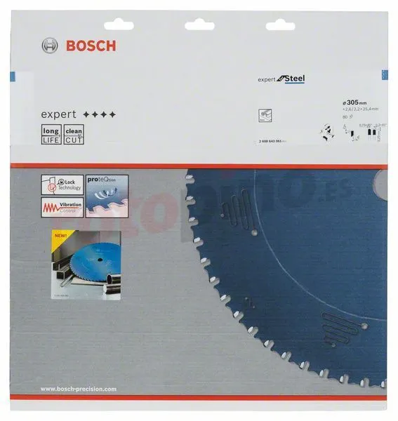 Hoja De Sierra Expert For Steel 305x25,4mm Z80 Bosch » Rotopino.es 4 Hoja De Sierra Expert For Steel 305x25,4mm Z80 Bosch » Rotopino.es - Imagen 2