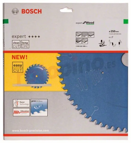 Hoja De Sierra Expert For Wood 250x30mm Z60 Bosch 2608642498 » Rotopino.es 4 Hoja De Sierra Expert For Wood 250x30mm Z60 Bosch 2608642498 » Rotopino.es - Imagen 2