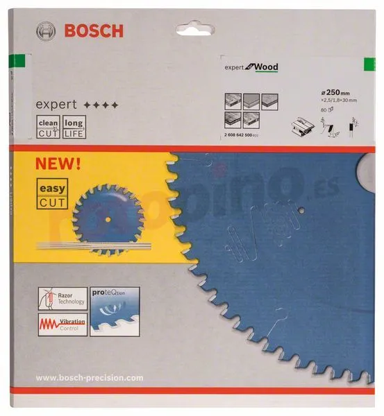 Hoja De Sierra Expert For Wood 250x30mm Z80 Bosch 2608642500 » Rotopino.es 4 Hoja De Sierra Expert For Wood 250x30mm Z80 Bosch 2608642500 » Rotopino.es - Imagen 2