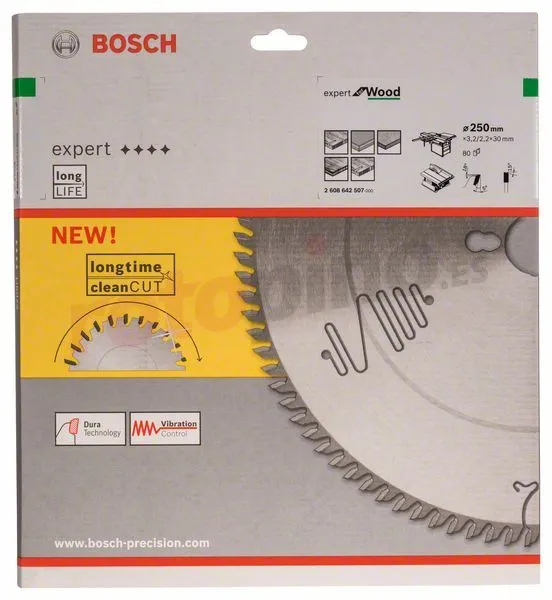 Hoja De Sierra Expert For Wood 250x30mm Z80 Bosch 2608642507 » Rotopino.es 4 Hoja De Sierra Expert For Wood 250x30mm Z80 Bosch 2608642507 » Rotopino.es - Imagen 2