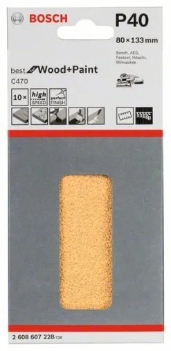 Papel De Lija C470, Paquete De 10uds. Bosch 2608607228 » Rotopino.es