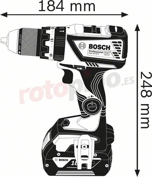 Taladro Atornillador De Impacto Bosch GSB 18V-60 C 2x5.0Ah » Rotopino.es 4 Taladro Atornillador De Impacto Bosch GSB 18V-60 C 2x5.0Ah » Rotopino.es - Imagen 2